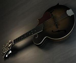 yapboz dört çift telli bir mandolin, müzik aleti